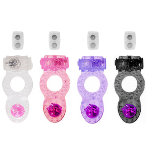 Anel peniano vibratório extra macio, com cerdas massageadoras e pérola estimuladora - Vem com 2 pares de baterias - VIBE