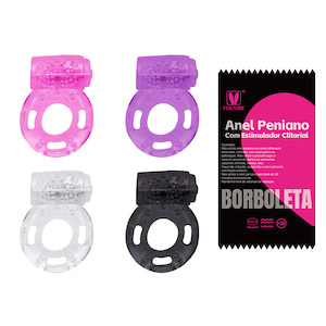 Anel peniano com estimulador clitorial em formato de borboleta - YOUVIBE