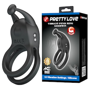 Anel Peniano Duplo com 10 Modos de Vibração - PRETTY LOVE
