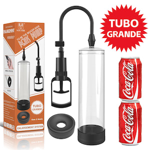 Bomba Peniana Tubo Grande Com 2 Aneis - 28x9 cm