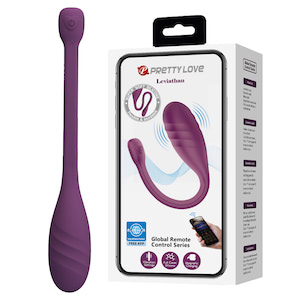 Cápsula wireless com comando por aplicativo via bluetooth, possui 12 modos de vibração e comandos personalizados pelo smartphone - Leviathan - PRETTY LOVE