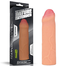 Capa peniana extensora com 2,5 cm de extensão, glande encoberta pelo prepúcio, feita em material resistente e confortável - LOVETOY
