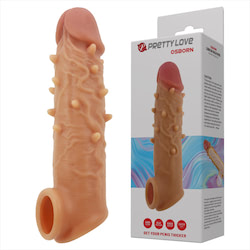 Capa Peniana em Cyberskin com Anel para Testículo - PRETTY LOVE