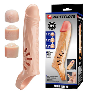 Capa peniana com extensor em sua ponta - PRETTY LOVE