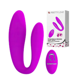 Vibrador de Luxo para Casais com 12 modos de vibração e com controle remoto - PRETTY LOVE