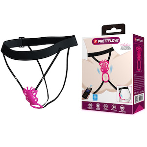 Cinta Ajustável com Estimulador Clitoriano com 10 Modos de Vibração e Pode ser controlado por Smartphone, via App de forma fácil - PRETTY LOVE