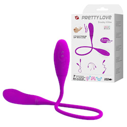 Vibrador duplo com 7 modos de vibração,feito de silicone, material macio com toque aveludado - PRETTY LOVE