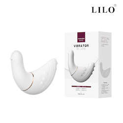 Vibrador, recarregável. Com pontas duplas, possui 10 modos de vibração e textura massageadoras com toque macio e aveludado - LILO
