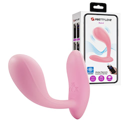 Estimulador de clitóris. Com penetração, recarregável. Com 12 modos de vibração,pode ser controlado por Smartphone, via App de forma fácil - PRETTY LOVE