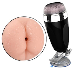 Masturbador masculino. Com formato de lanterna. Cyberskin com ventosa-X5 CUP, em formato de ânus - VIPMIX