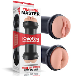 Masturbador Duplo Vagina e Ânus Training Master Double Side Stroker Pussy and Anus - LOVETOY