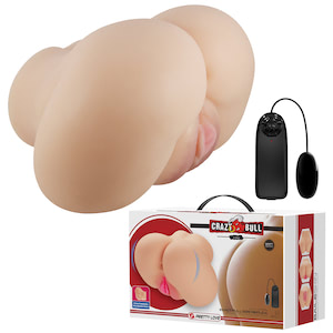 Masturbador feito em formato de bunda,acompanha cápsula vibratória - LUNA - CRAZY BULL