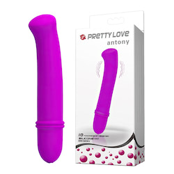 Mini vibrador com ponta achatada, feito em silicone macio, 10 modos de vibração - PRETTY LOVE