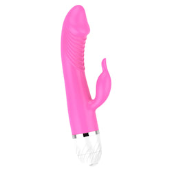 Vibrador com Estimulador de Clitóris feito em silicone cirúrgico e ABS - VIPMIX