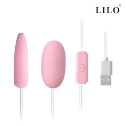 Cápsula vibratória, USB. Com 2 bullets, possui 12 modos de vibração - LILO