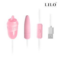 Cápsula vibratória, USB. Com 2 bullets, possui 12 modos de língua vai e vem e vibração - LILO