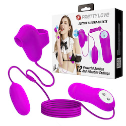 Cápsula Vibrador com dedeira de pulsação,Uma das cápsulas tem 12 modos de vibração e a outra possui 12 modos de pulsação - PRETTY LOVE