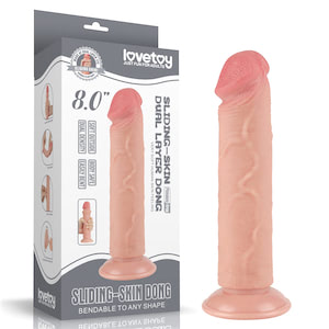 Pênis Realístico 20x3,8 cm - Sliding Skin Dual Layer Dong Flesh - LOVETOY