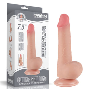 Pênis Realístico 19,5x3,6 cm - Sliding Skin Dual Layer Dong Flesh - LOVETOY