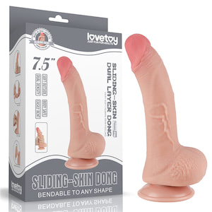 Pênis Realístico 19,5x3,5 cm - Sliding Skin Dual Layer Dong Flesh - LOVETOY