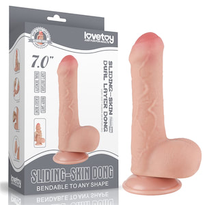 Pênis Realístico 18,3x3,5 cm - Sliding Skin Dual Layer Dong Flesh - LOVETOY