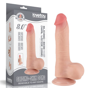 Pênis Realístico 20x3,9 cm - Sliding Skin Dual Layer Dong Flesh - LOVETOY