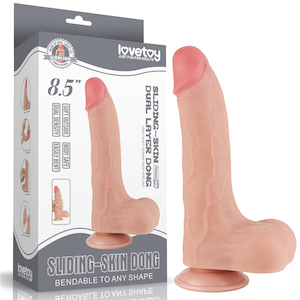 Pênis Realístico 22x4,3 cm - Sliding Skin Dual Layer Dong Flesh - LOVETOY