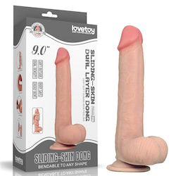Prótese realística 23 cm, com camada de dupla densidade, macio por fora e interior firme, possui escroto, veias salientes e ventosa de fixação - LOVETOY