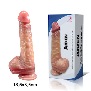 Pênis Realístico com Ventosa - Tananho P - 18,5x3,5 cm - AIDEN - YOUVIBE