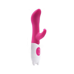 Vibrador Ponto G com estimulador clitoriano com 10 vibrações, controle de velocidade com indicador em LED - VIPMIX