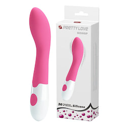 Vibrador ponto G com 30 modos de vibração, feito em silicone de textura leve e macia - PRETTY LOVE