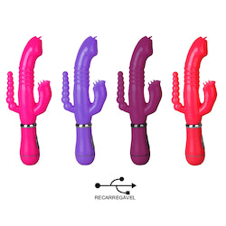 Vibrador de Ponto G e Clitóris recarregável com 12 modos de vibração - 3 em 1 - YOUVIBE