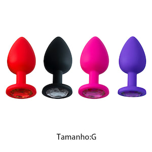 Plug Anal em Silicone com Pedra - Tamanho G - VIPMIX