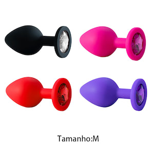 Plug Anal em Silicone com Pedra - Tamanho M - VIPMIX