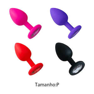 Plug Anal em Silicone com Pedra - Tamanho P - VIPMIX