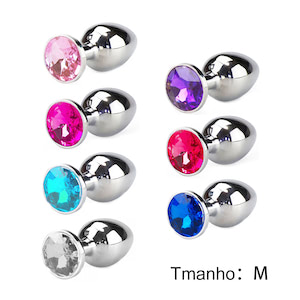 Plug anal de luxo em metal, com formato cônico, feito em alumínio fundido e polido a mão - Tamanho M - VIPMIX