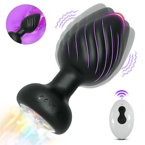 Plug Anal em Silicone com 10 Modos de Vibração,Luz de Led e Controle Remoto sem Fio ou Cotrole de toque - YOUVIBE