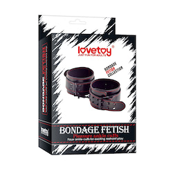 Tornozeleira com Corrente e Fivelas - Bondage Fetish Pleasure Ankle cuffs - LOVETOY