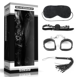 Kit Bondage Luxo com 4 peças - mascara,mordaça,venda e chicote - LOVETOY