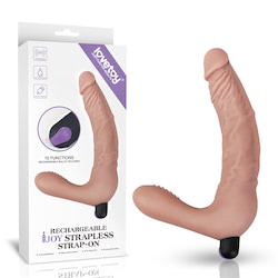 Pênis Duplo Strapless com Vibração - Rechargeable IJOY Strapless Strap on - LOVETOY