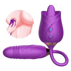 Vibrador Duplo Flexível com 10 movimentos de língua,10 modos de vibração e 10 modes de vai e vem - OLENA